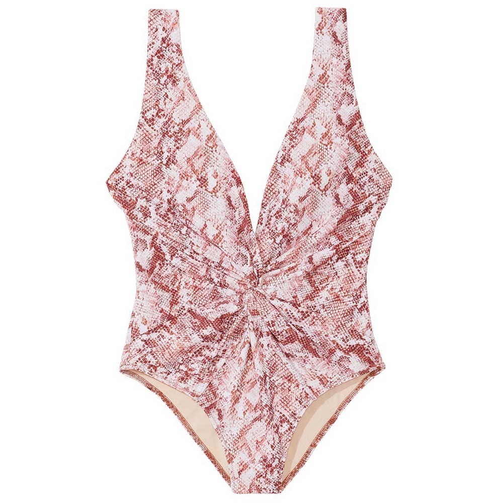 Victoria's Secret Women's Large Plunge Twist Front One Piece Swimsuit Cheeky